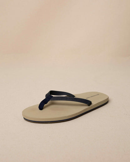 Southern Tide Navy Leather Flip Flops For Women|Home
