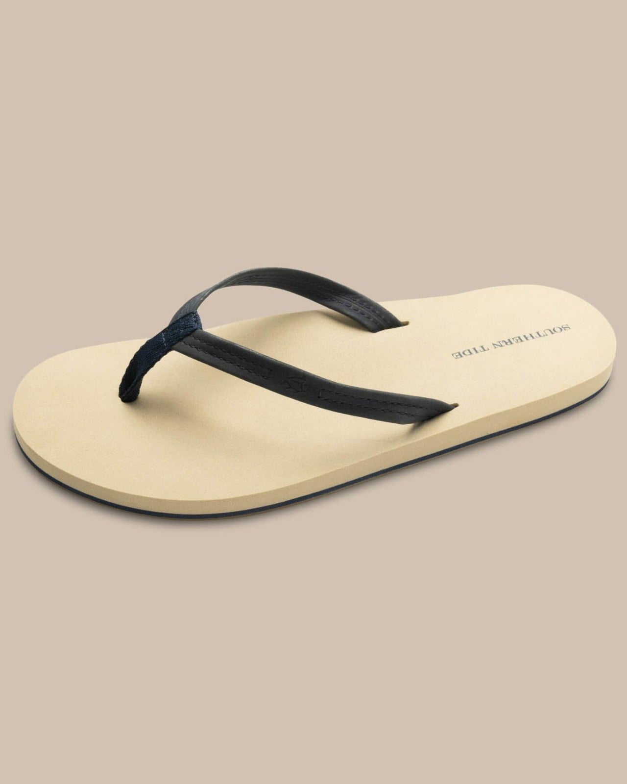 Southern Tide Navy Leather Flip Flops For Women|Home