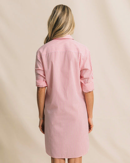 Southern Tide Cam Stripe Poplin Dress - Peaches N' Cream For Women