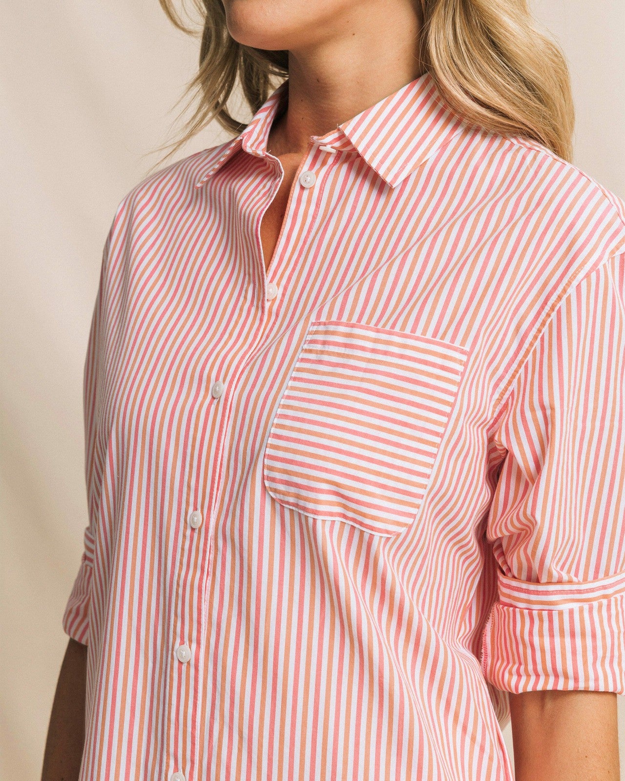 Southern Tide Cam Stripe Poplin Dress - Peaches N' Cream For Women