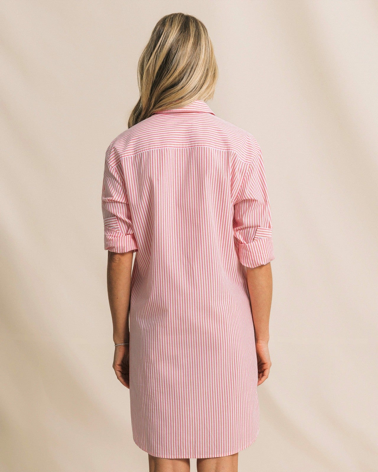 Southern Tide Cam Stripe Poplin Dress - Peaches N' Cream For Women