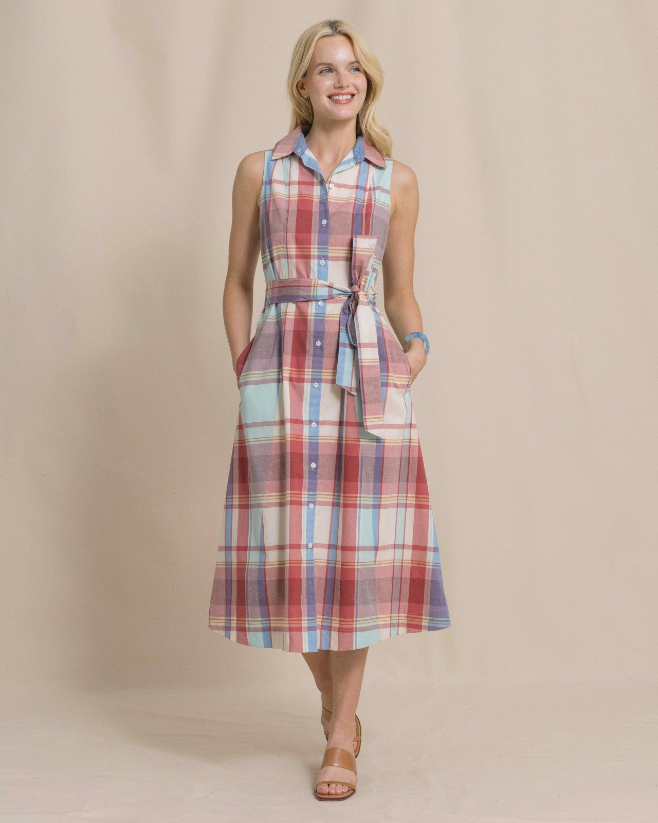 Southern Tide Whitley Madras Midi Dress For Women