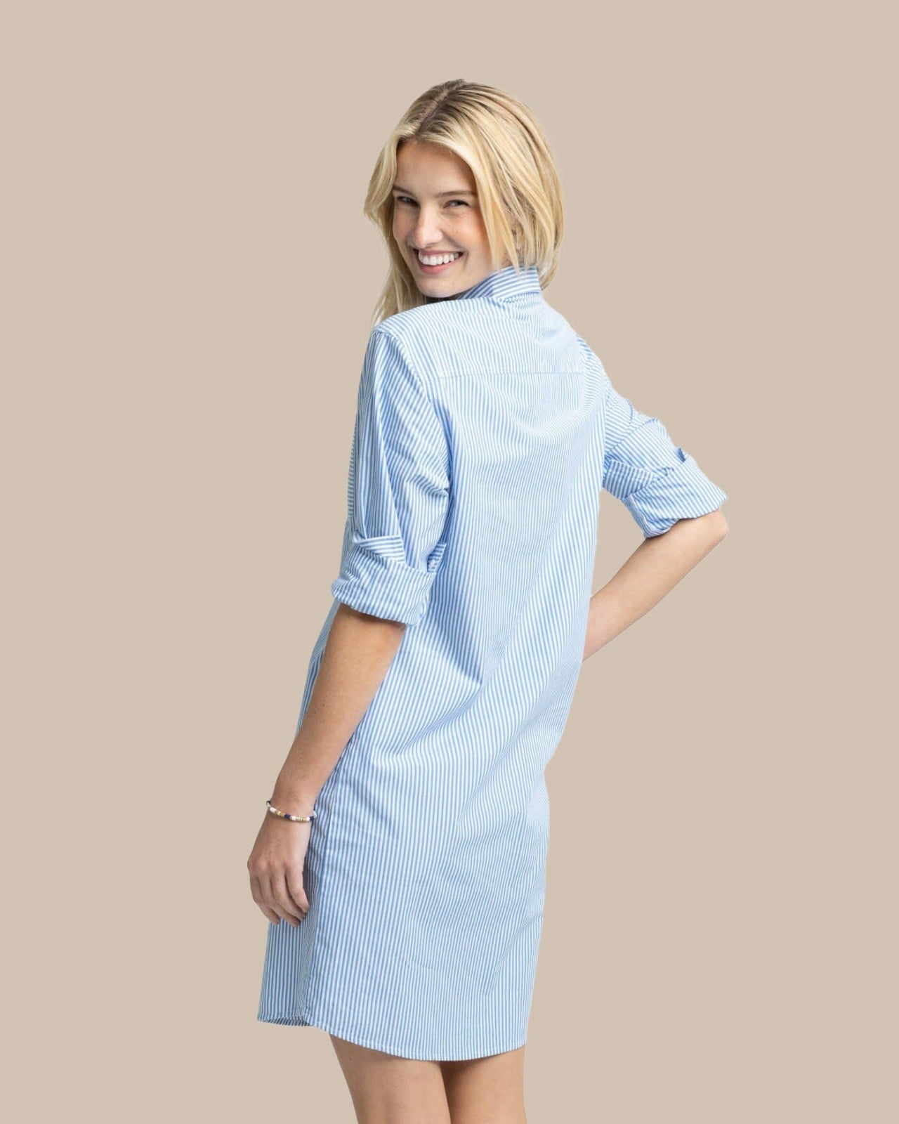 Southern Tide Cam Stripe Poplin Dress - Blue Fin For Women