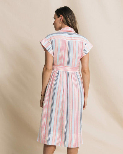 Southern Tide Tinley Striped Belted Midi Shirtdress For Women