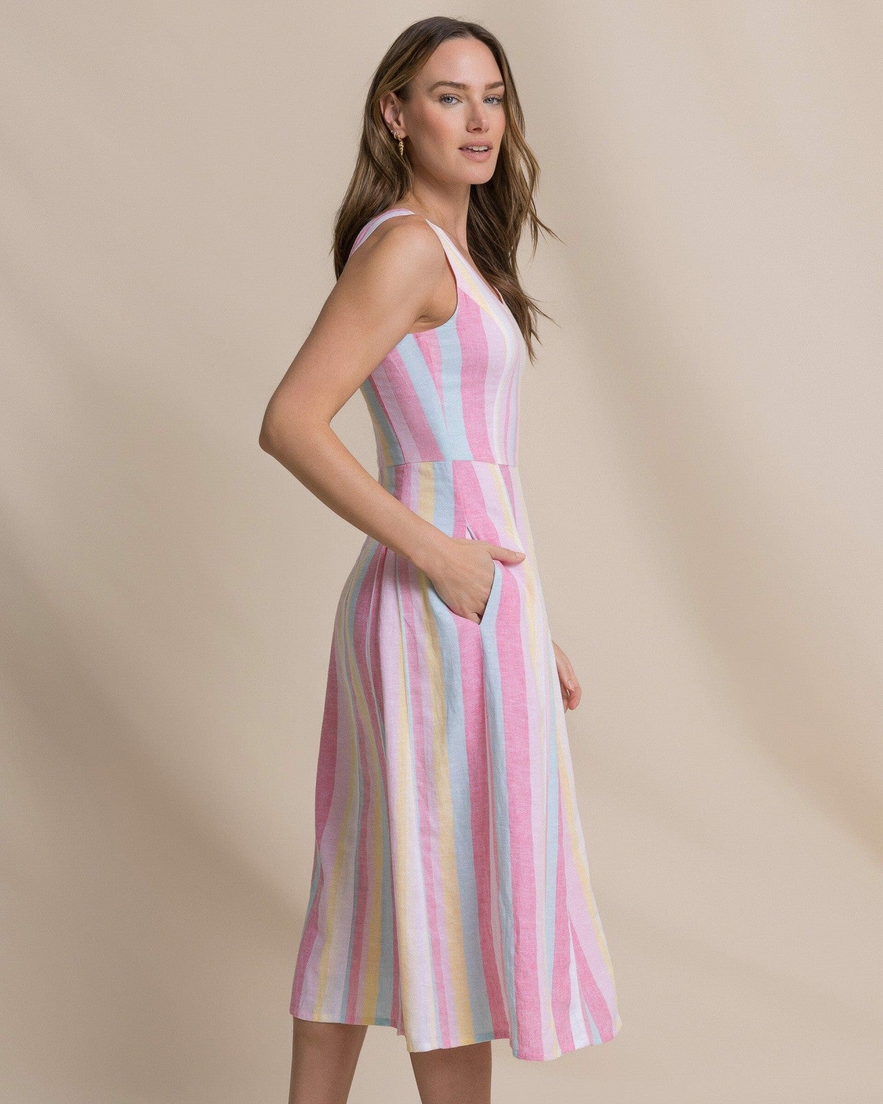 Southern Tide Charmaine Gored Midi Dress For Women