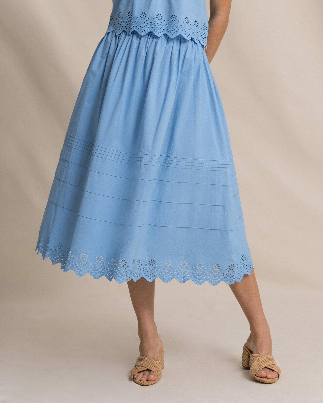 Southern Tide Gigi Eyelet Midi Skirt For Women|Sale