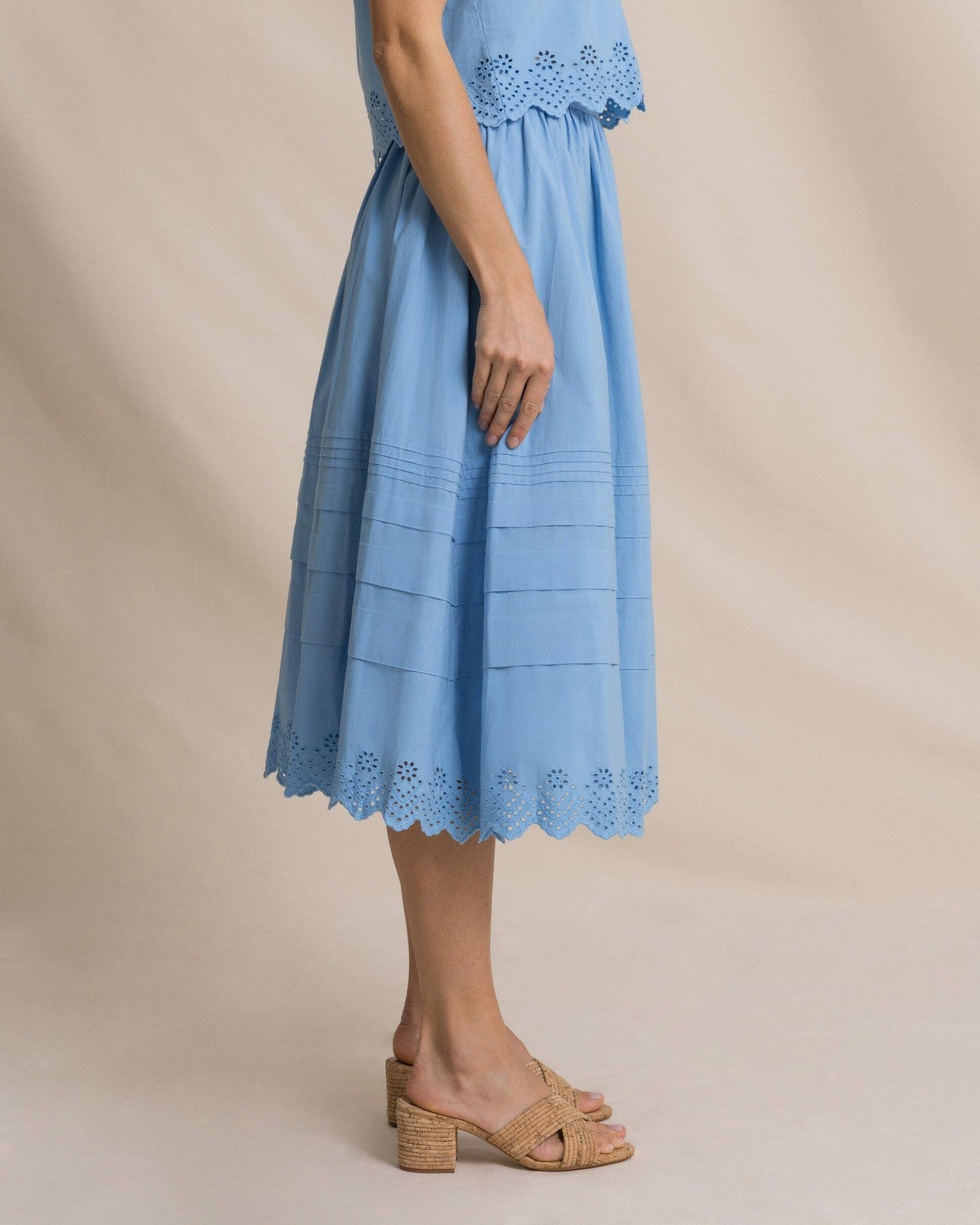 Southern Tide Gigi Eyelet Midi Skirt For Women|Sale