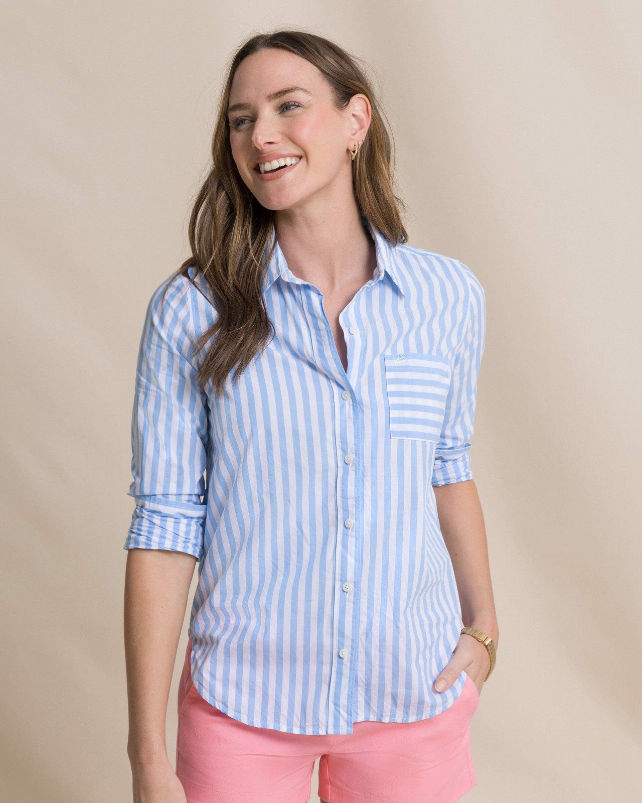 Southern Tide Emery Button Front Shirt For Women|Sale