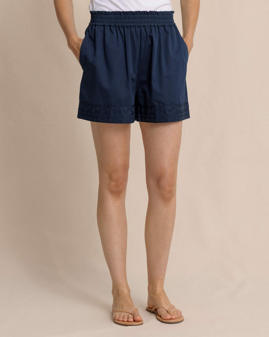 Southern Tide Nance Embroidered Shorts For Women|Sale