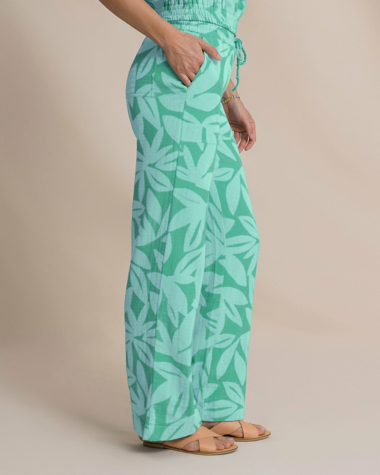 Southern Tide Laken Printed Wide Leg Pant For Women|Sale