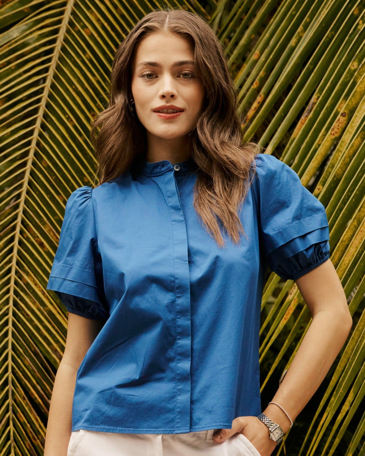 Southern Tide Payge Solid Poplin Top For Women|Sale