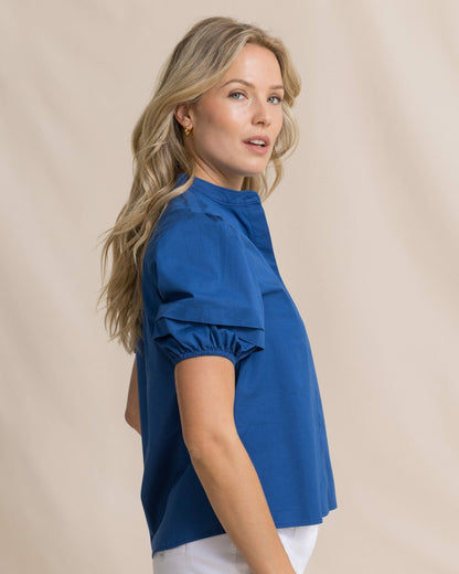 Southern Tide Payge Solid Poplin Top For Women|Sale