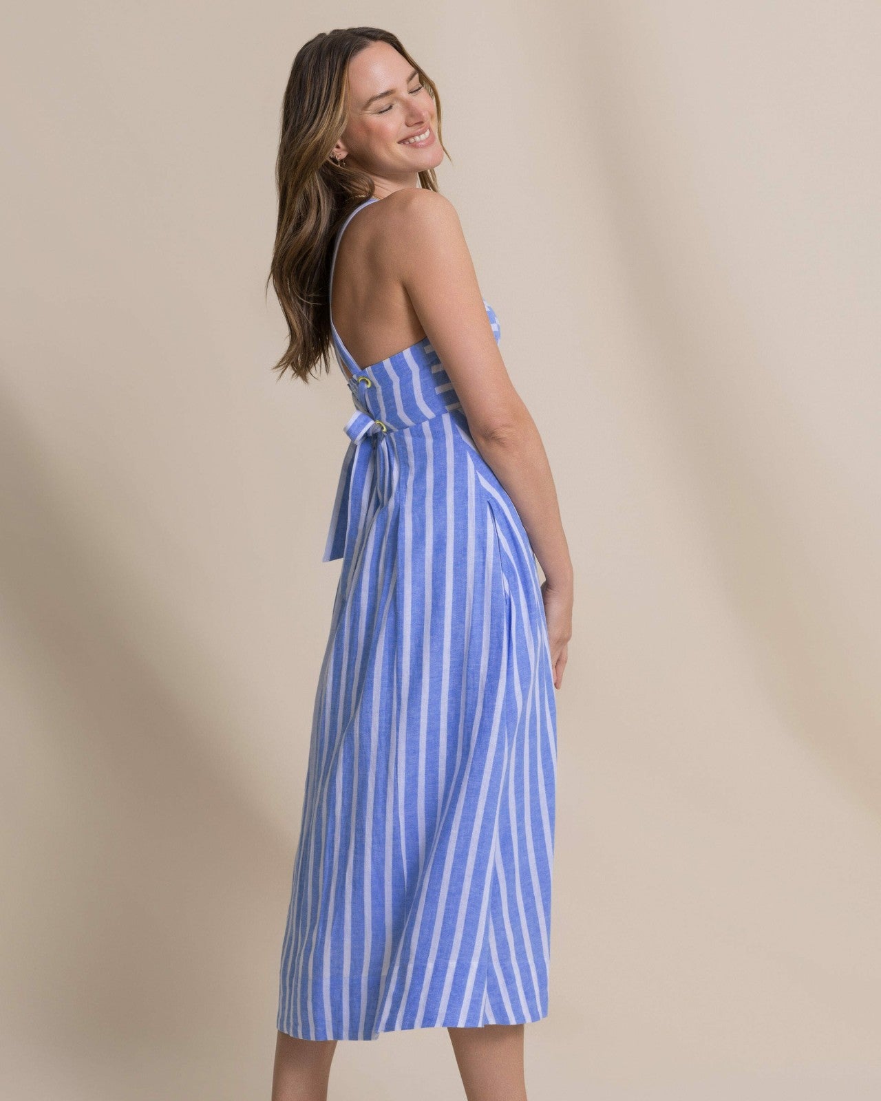 Southern Tide Cinzia Striped Cross Strap Dress For Women|Sale