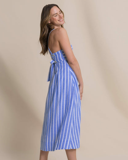 Southern Tide Cinzia Striped Cross Strap Dress For Women|Sale