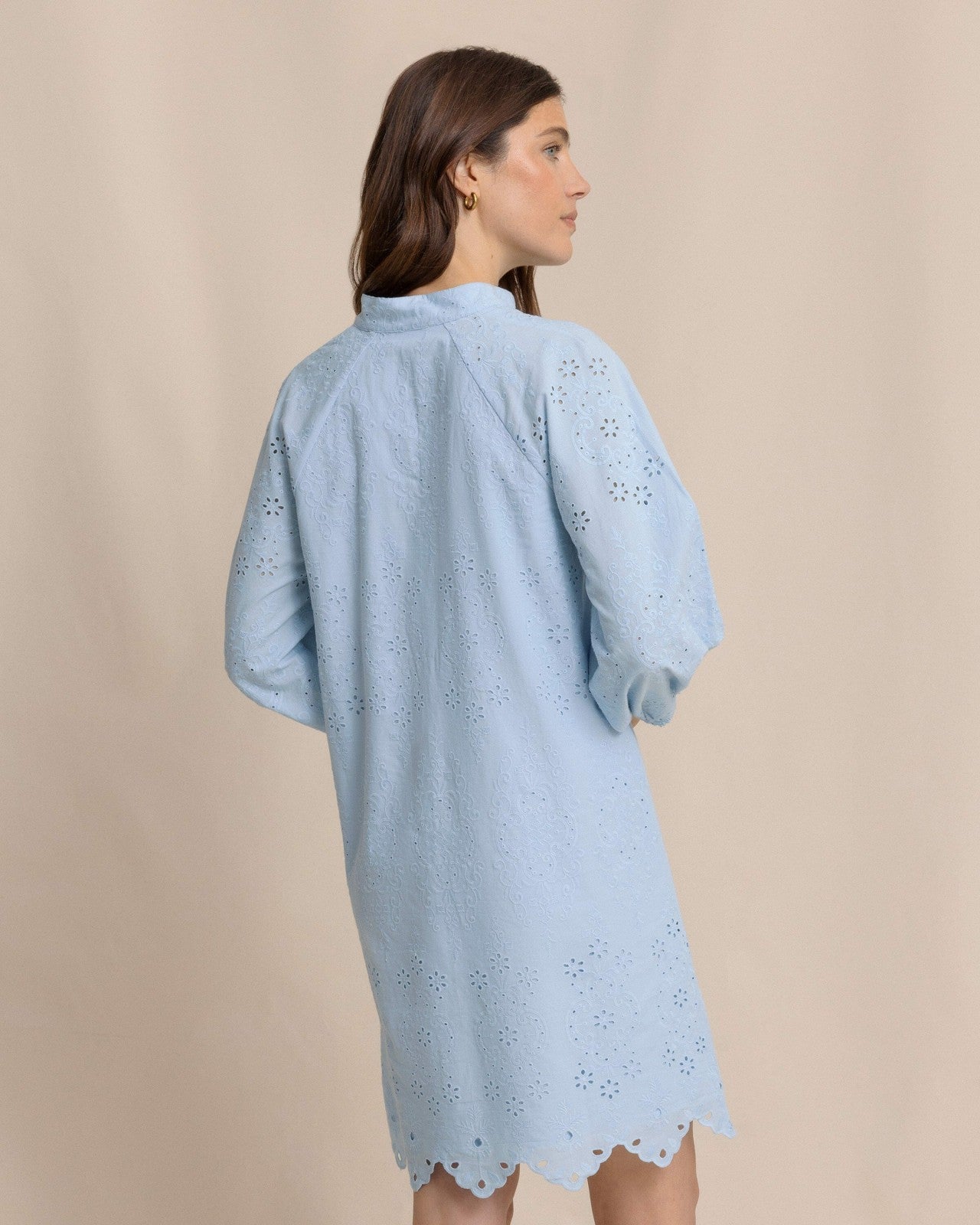 Southern Tide Mandy Embroidered Bubble Sleeve Dress For Women|Sale