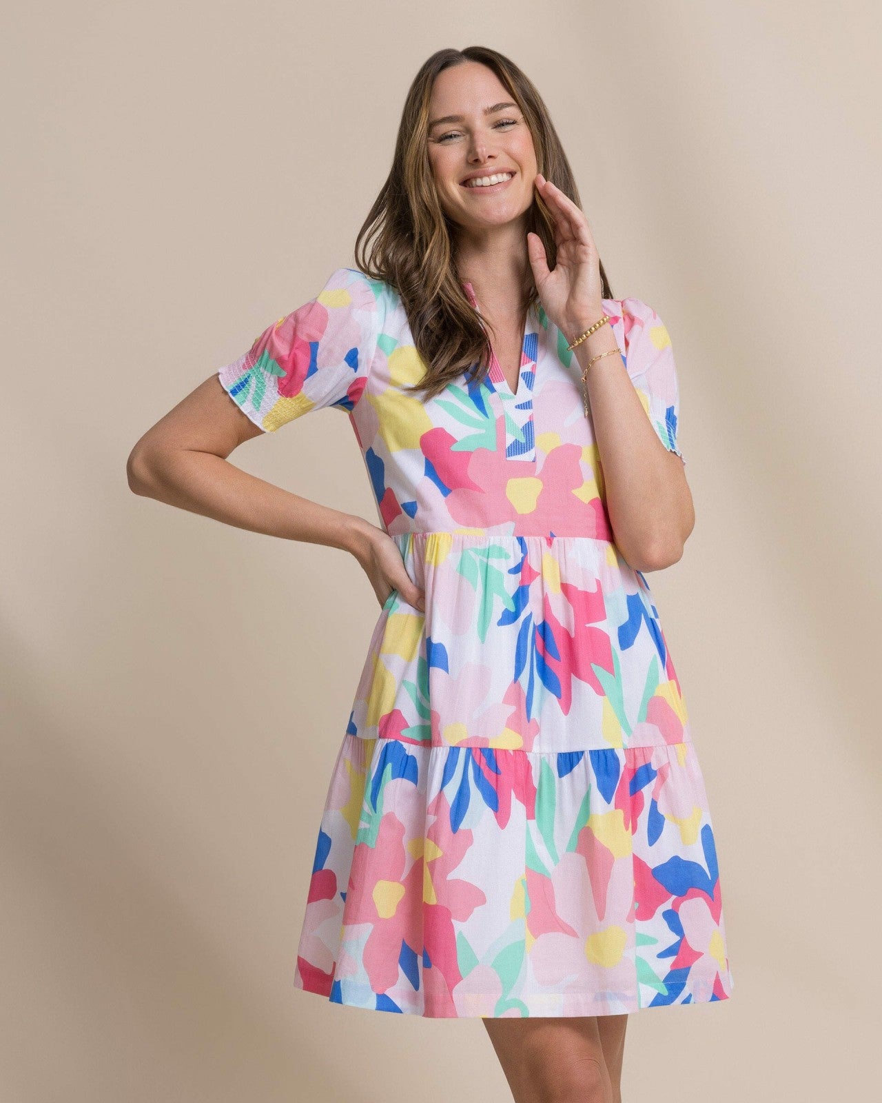 Southern Tide Mina Floral Print Dress For Women|Sale