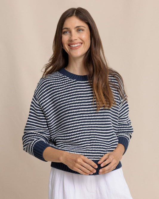 Southern Tide Maggi Stripe Open Stitch Sweater For Women|Sale