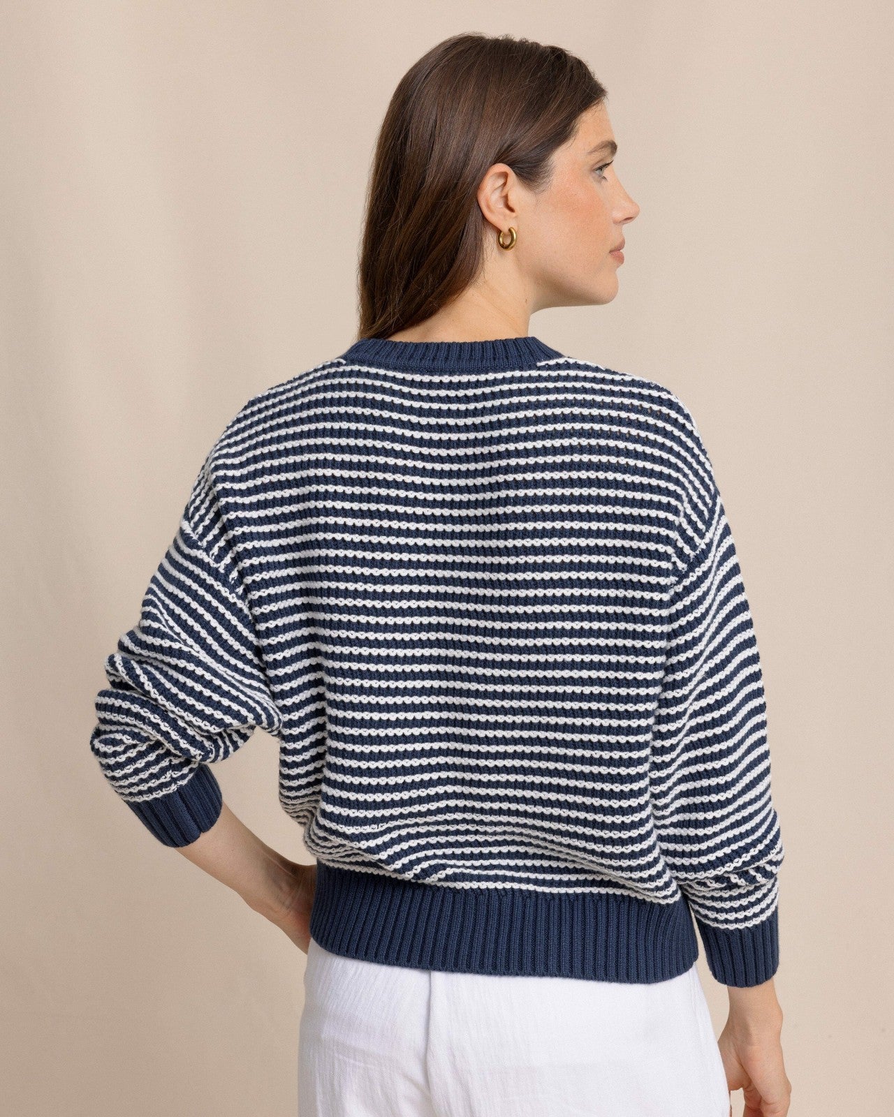 Southern Tide Maggi Stripe Open Stitch Sweater For Women|Sale