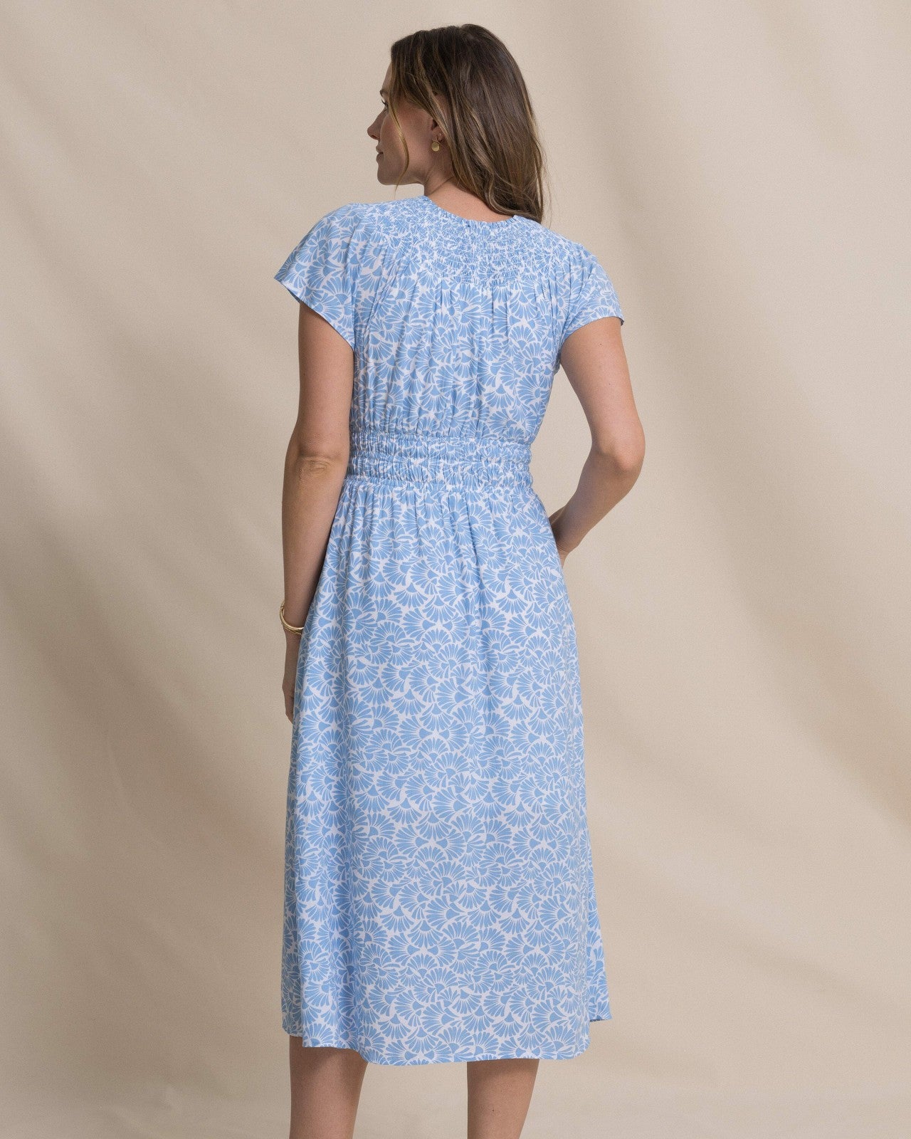 Southern Tide Clementine Flutter Sleeve Midi Dress For Women|Sale
