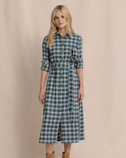 Southern Tide Trista Gordan Tartan Shirt Dress For Women|Sale