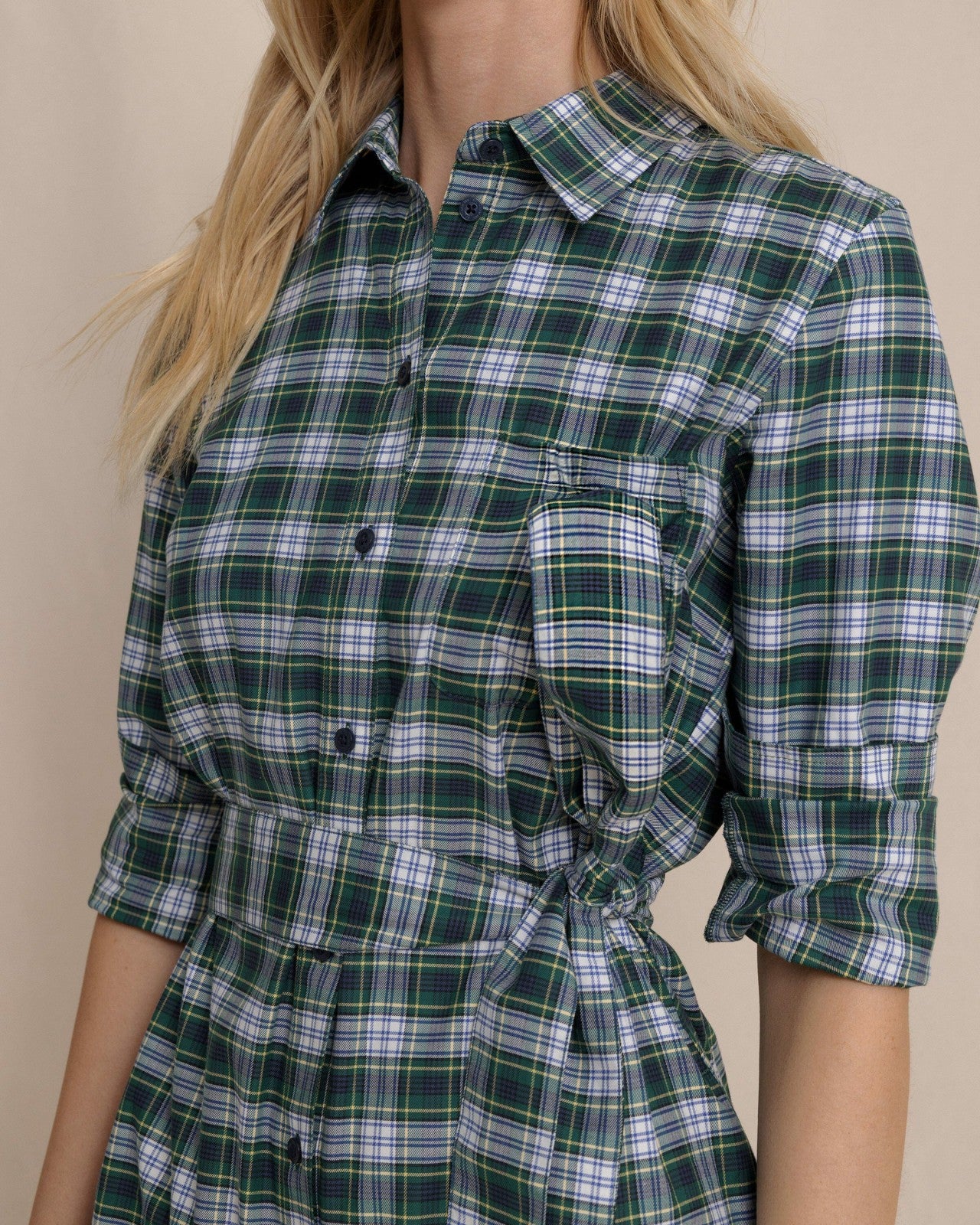 Southern Tide Trista Gordan Tartan Shirt Dress For Women|Sale