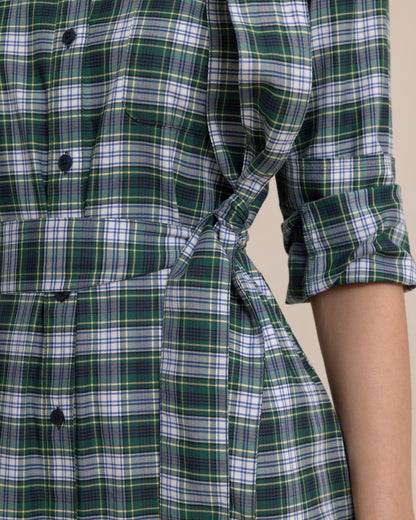 Southern Tide Trista Gordan Tartan Shirt Dress For Women|Sale