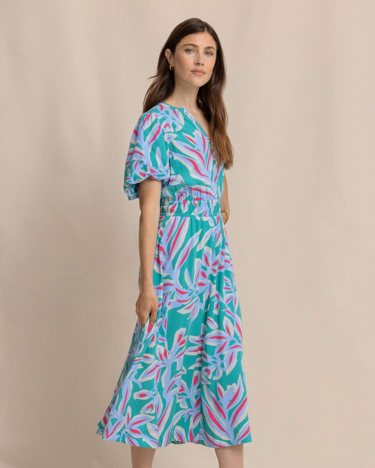 Southern Tide Penni Vintage Gardens Midi Dress For Women|Sale