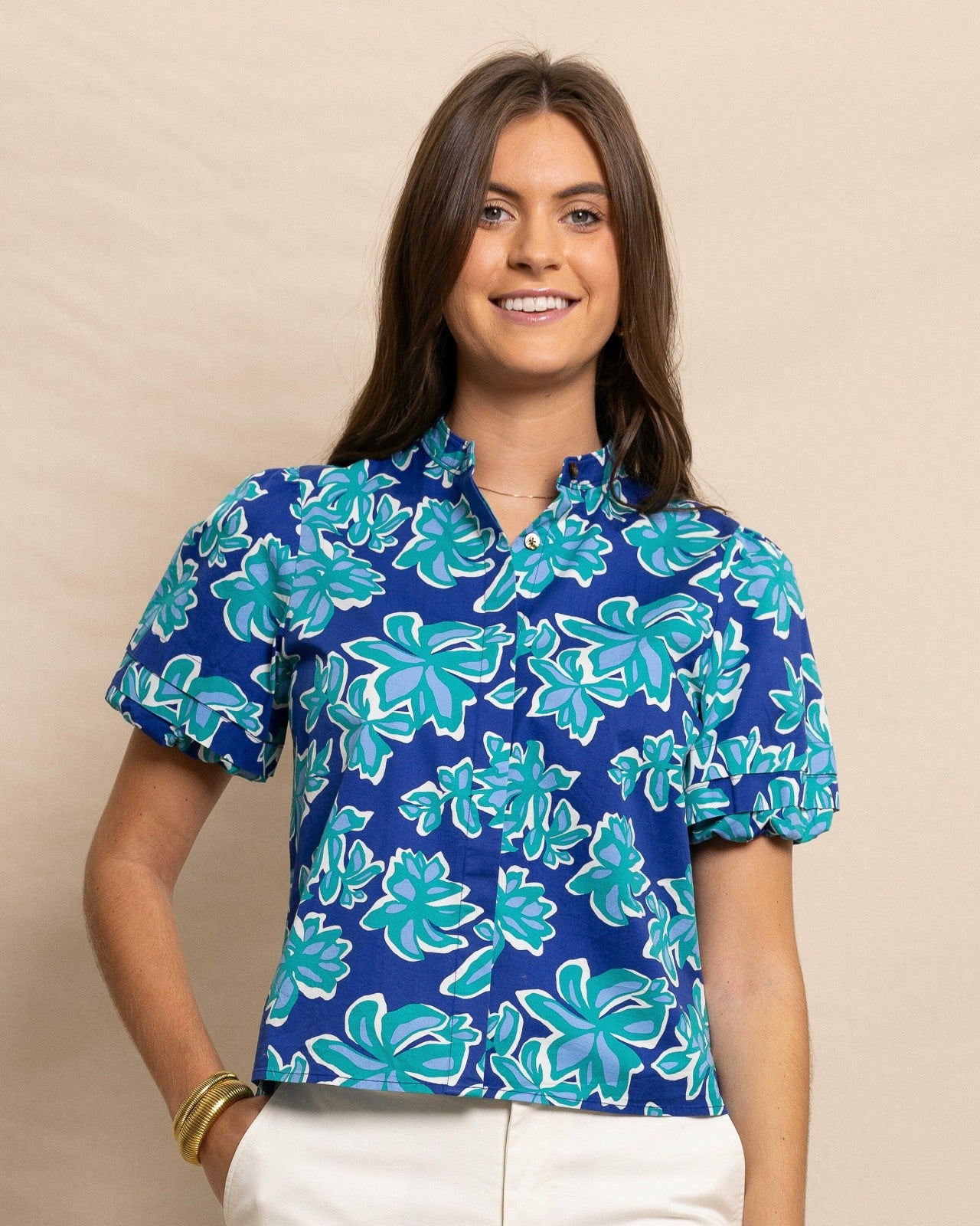 Southern Tide Payge Poplin Top For Women|Sale