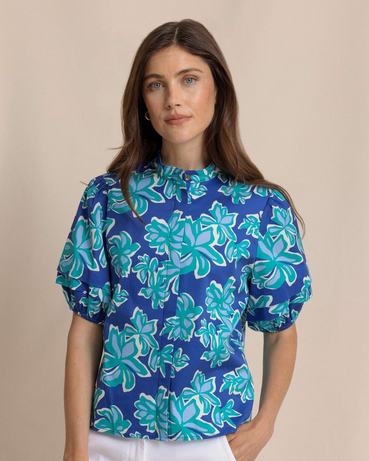 Southern Tide Payge Poplin Top For Women|Sale
