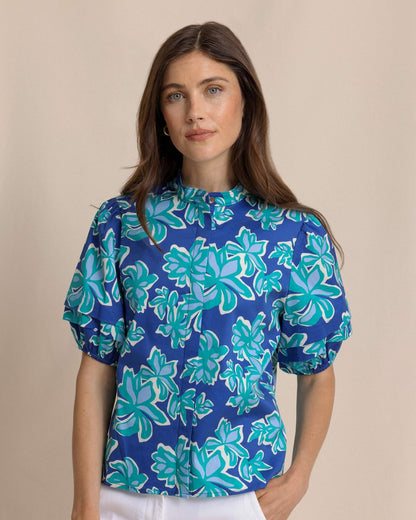 Southern Tide Payge Poplin Top For Women|Sale