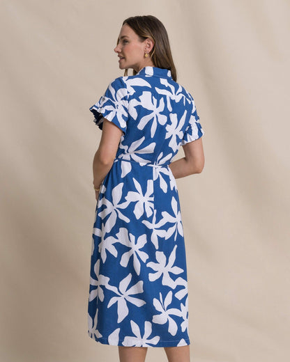 Southern Tide Tyra Printed Ruffle Sleeve Midi Dress For Women|Sale