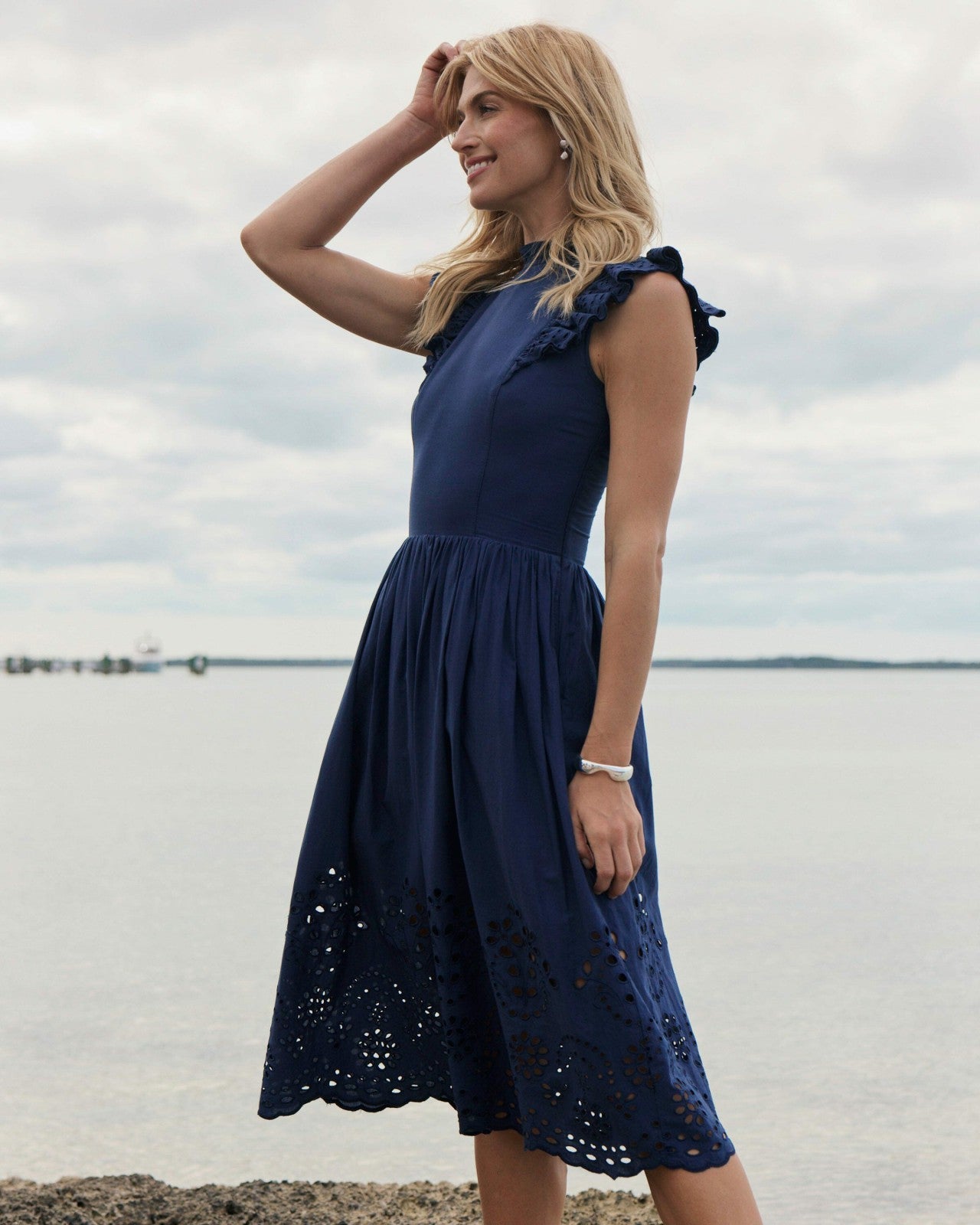 Southern Tide Rebekah Eyelet Midi Dress For Women|Sale