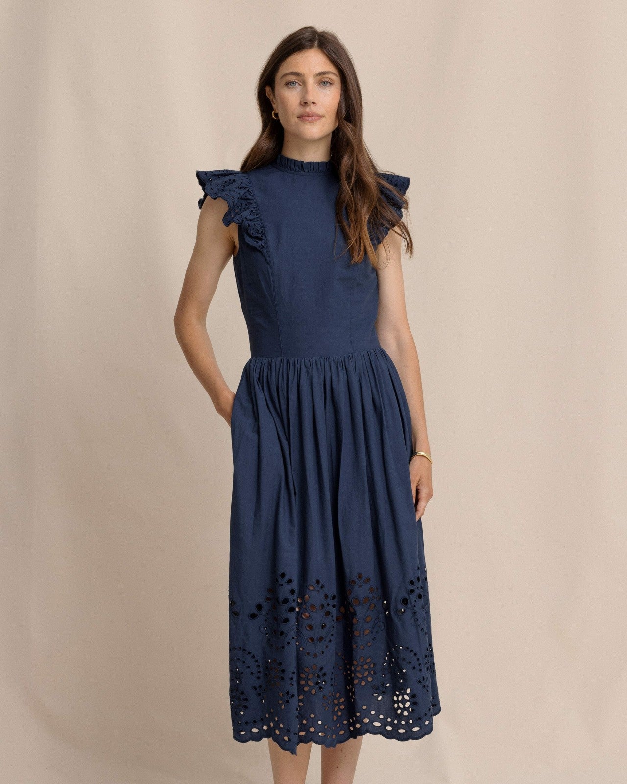 Southern Tide Rebekah Eyelet Midi Dress For Women|Sale