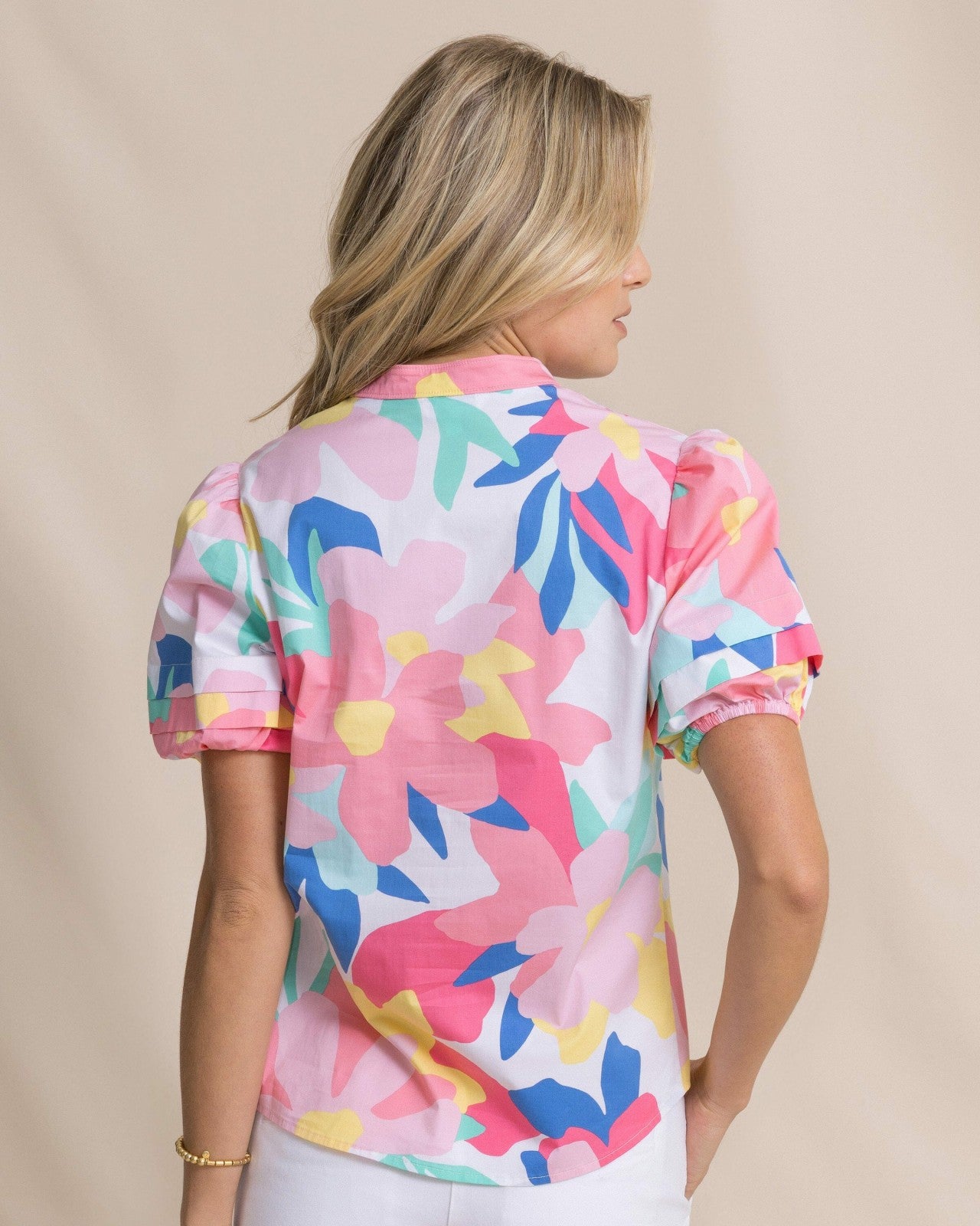 Southern Tide Payge Floral Print Poplin Top For Women|Sale