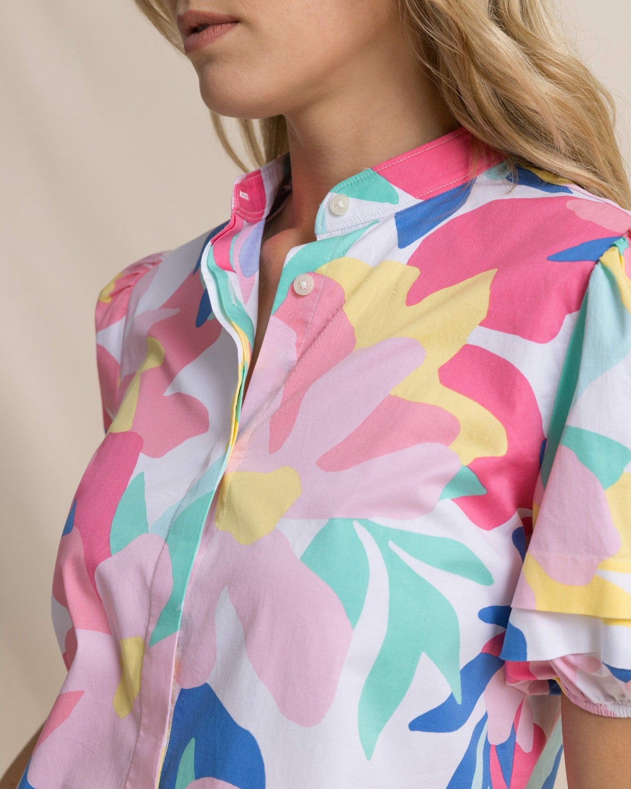 Southern Tide Payge Floral Print Poplin Top For Women|Sale