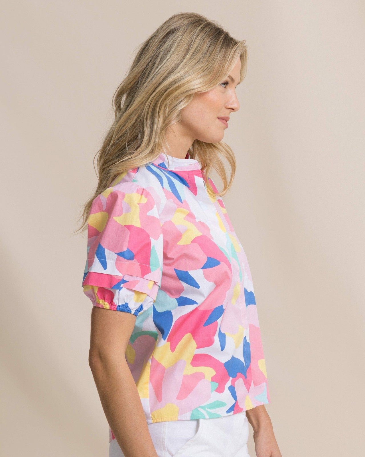 Southern Tide Payge Floral Print Poplin Top For Women|Sale