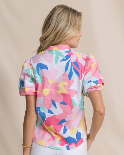 Southern Tide Payge Floral Print Poplin Top For Women|Sale