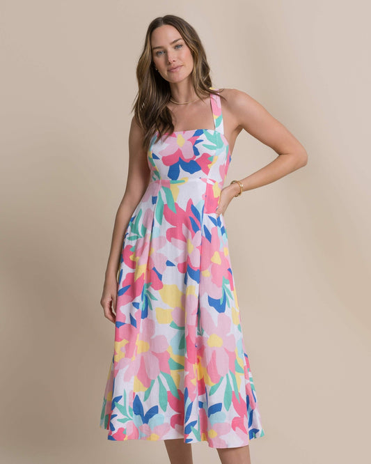 Southern Tide Cinzia Printed Cross Strap Dress For Women|Sale