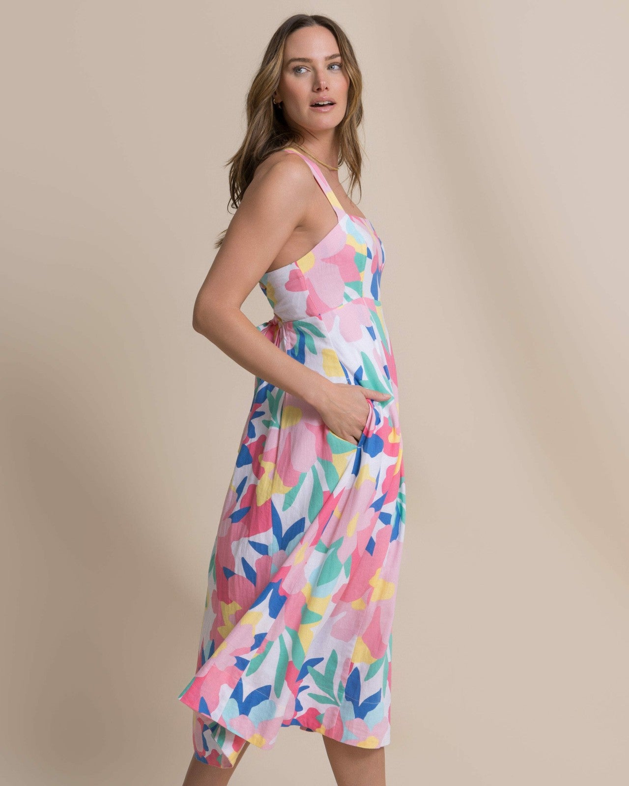 Southern Tide Cinzia Printed Cross Strap Dress For Women|Sale