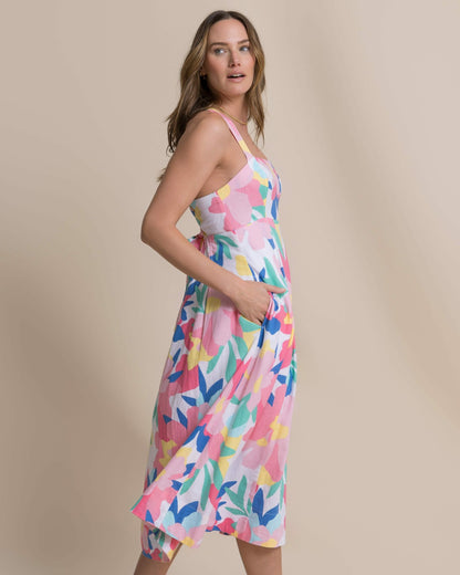 Southern Tide Cinzia Printed Cross Strap Dress For Women|Sale