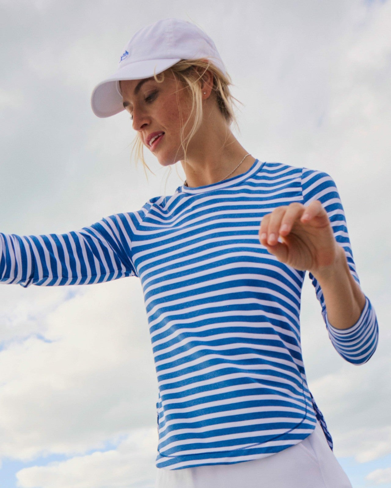 Southern Tide Linley Stripe Coastal Breeze® Performance Crew For Women|Sale