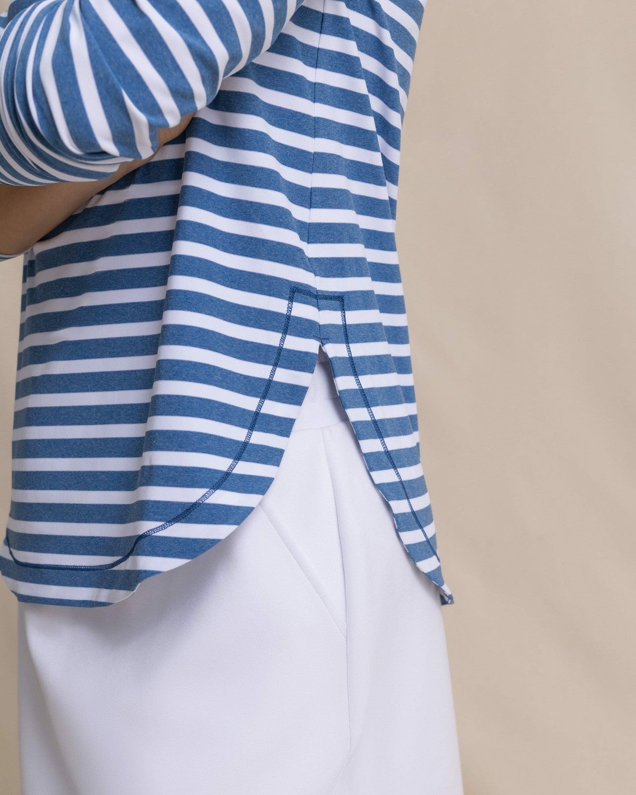 Southern Tide Linley Stripe Coastal Breeze® Performance Crew For Women|Sale