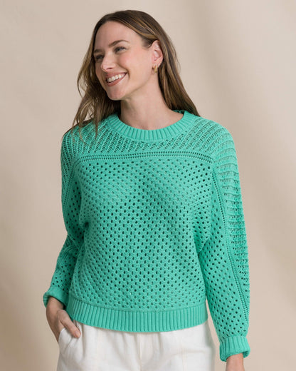 Southern Tide Ophelia Open Stitch Sweater - Florida Keys For Women|Sale