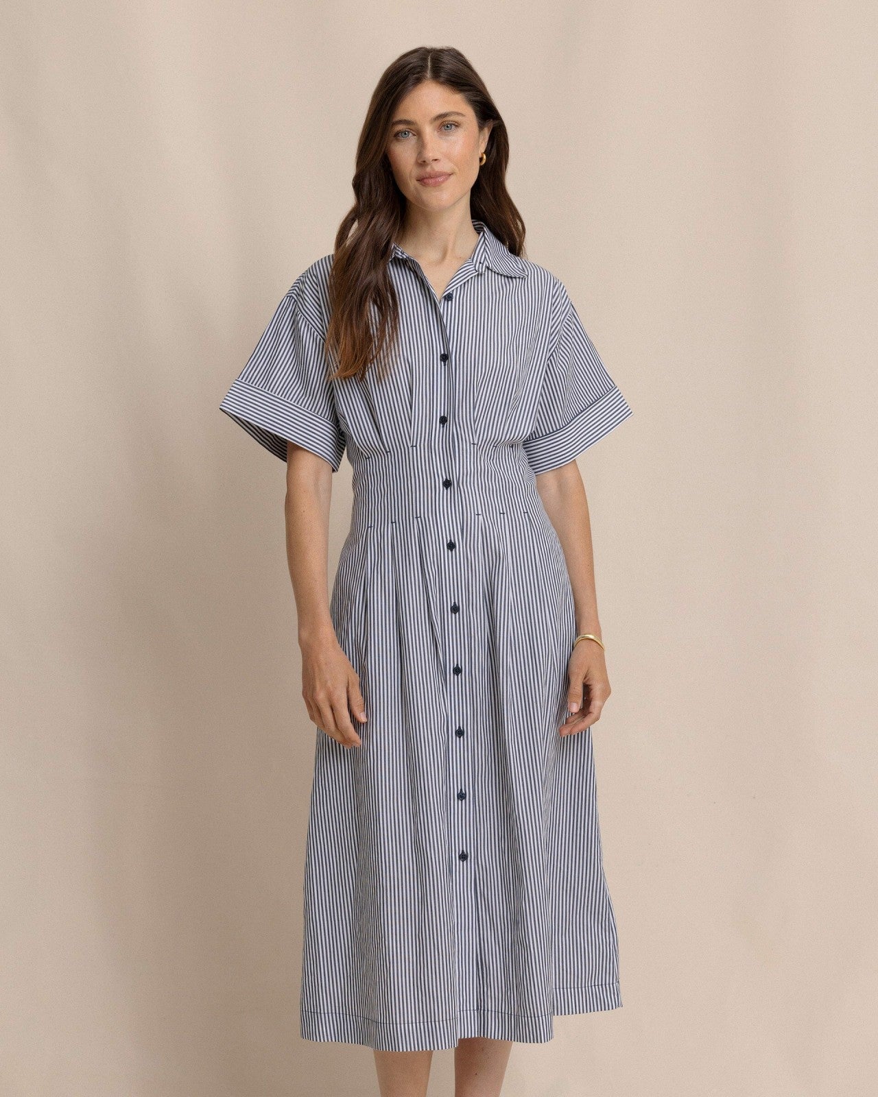 Southern Tide Bobbie Tucked Waist Shirtdress For Women|Sale