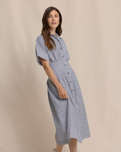 Southern Tide Bobbie Tucked Waist Shirtdress For Women|Sale