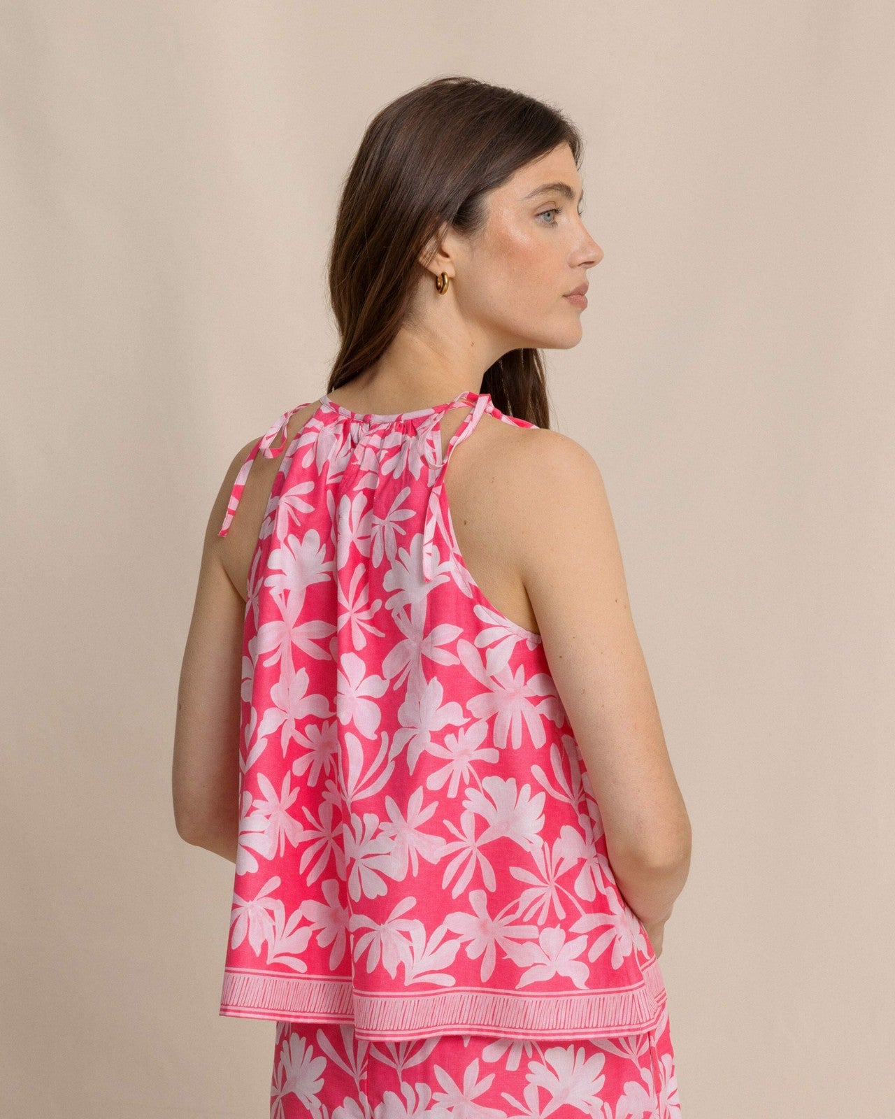 Southern Tide Chrissy Tie Shoulder Printed Top For Women|Sale