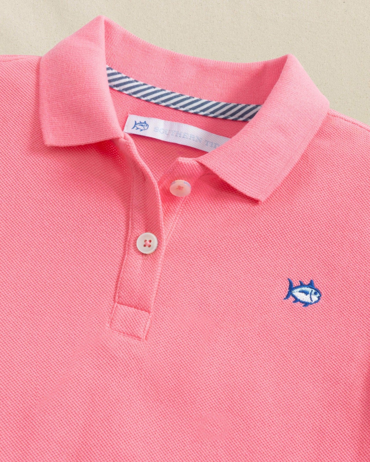 Southern Tide Girls Skipjack Dropwaist Polo Dress - Sea Pink For Women|Kids