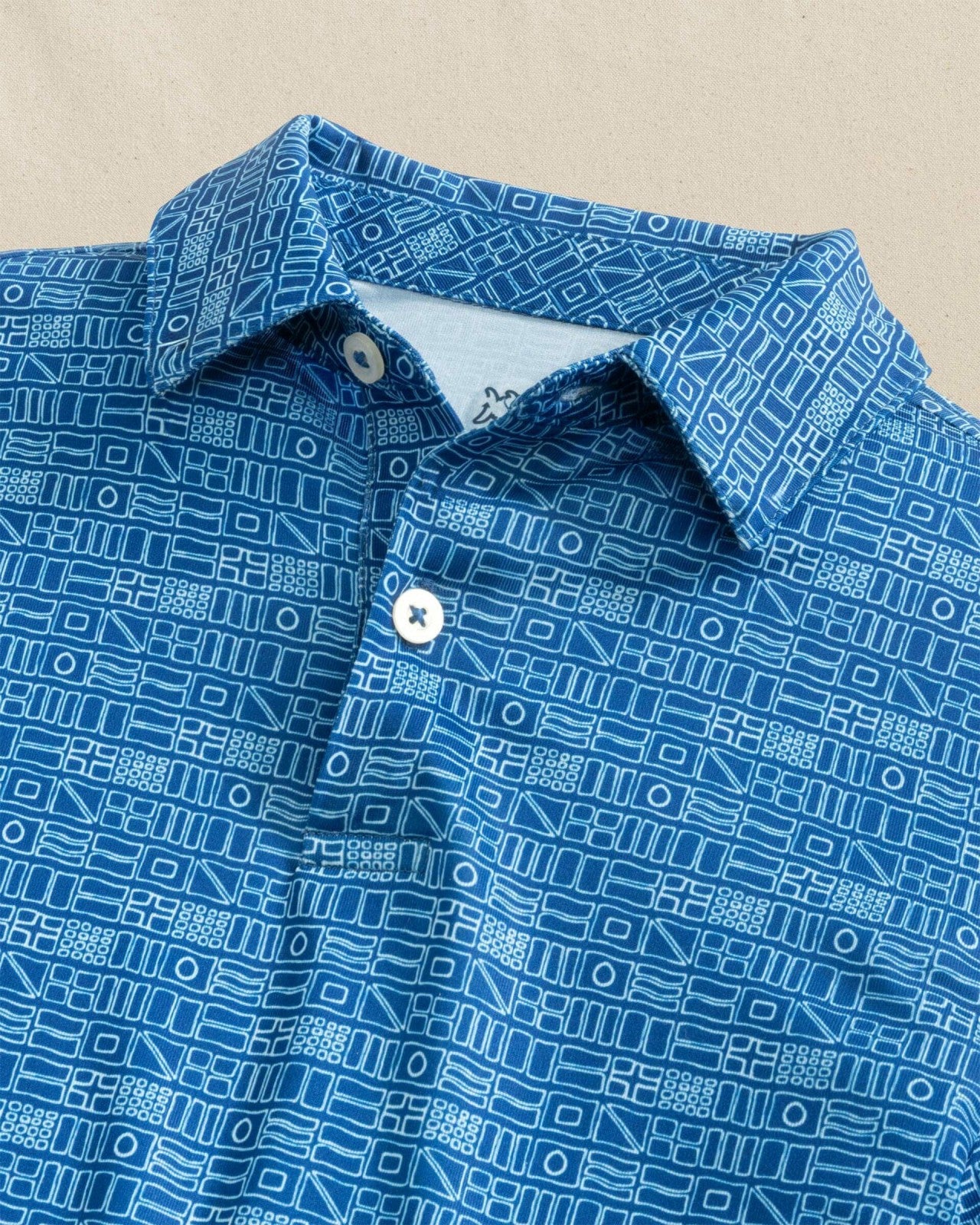 Southern Tide Boys Driver Nautical Flags Printed Performance Polo For Kids