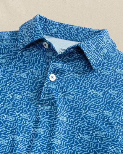 Southern Tide Boys Driver Nautical Flags Printed Performance Polo For Kids