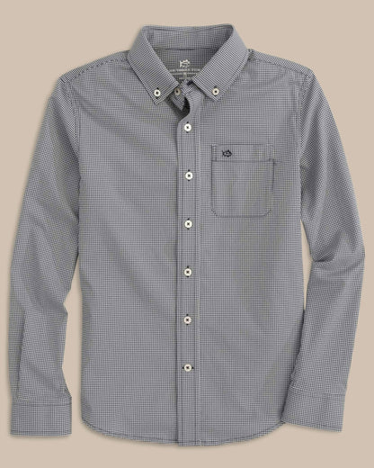 Southern Tide Boy's Intercoastal Mini Gingham Button Down Shirt For Kids